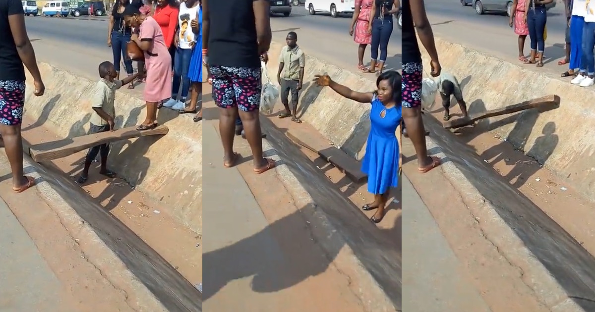 Man manually operates a makeshift bridge in town to make ends meet (WATCH)