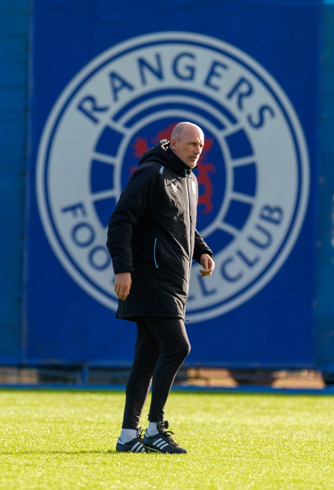 Philippe Clement in training at Auchenhowie