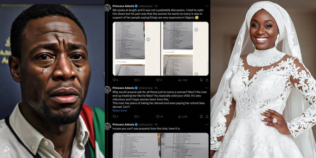 UK-based Nigerian man calls off marriage after bride's family demands ₦3.5 million bride price