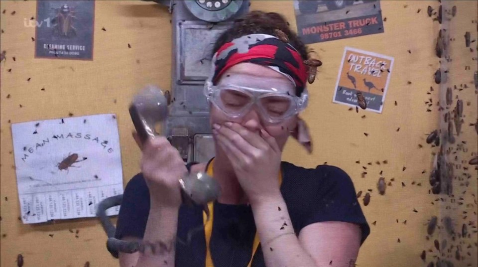 The reality star was struggling to complete the challenge