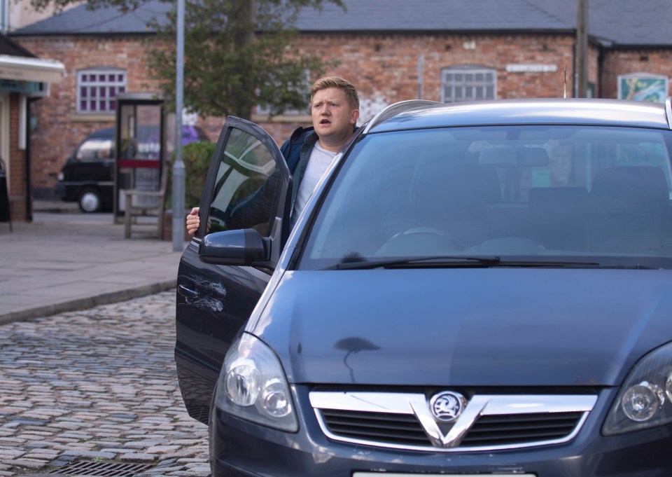 The character is unnerved after his tyres are slashed