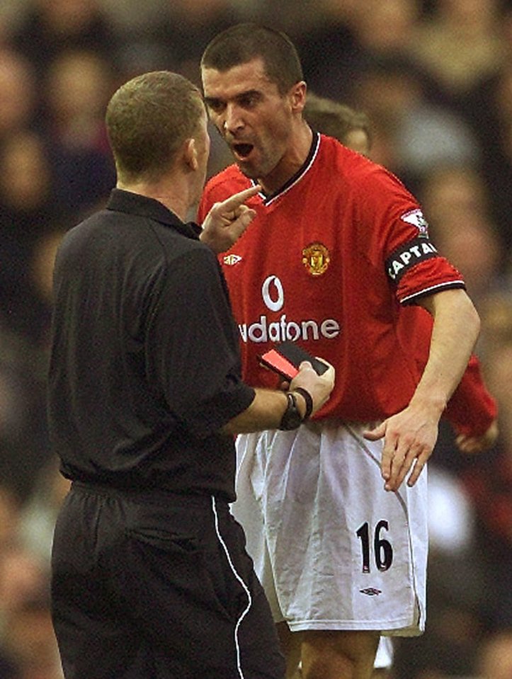 Keane was no stranger to confrontations with the referee during his career