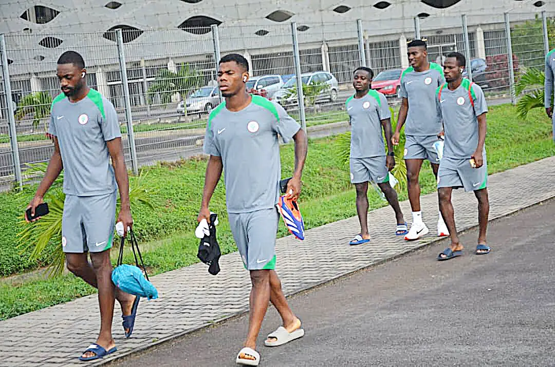 AFCON 2025Q: Simon, Chukwueze, Onyeka Five Others Storm Super Eagles’ Abidjan Camp