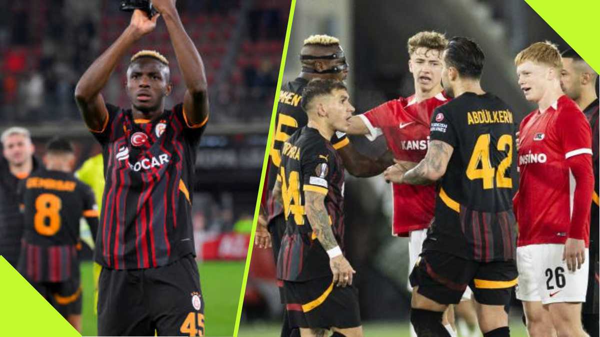 AZ Alkmaar Players Scramble To Get Osimhen’s Jersey After Europa League Clash vs Galatasaray