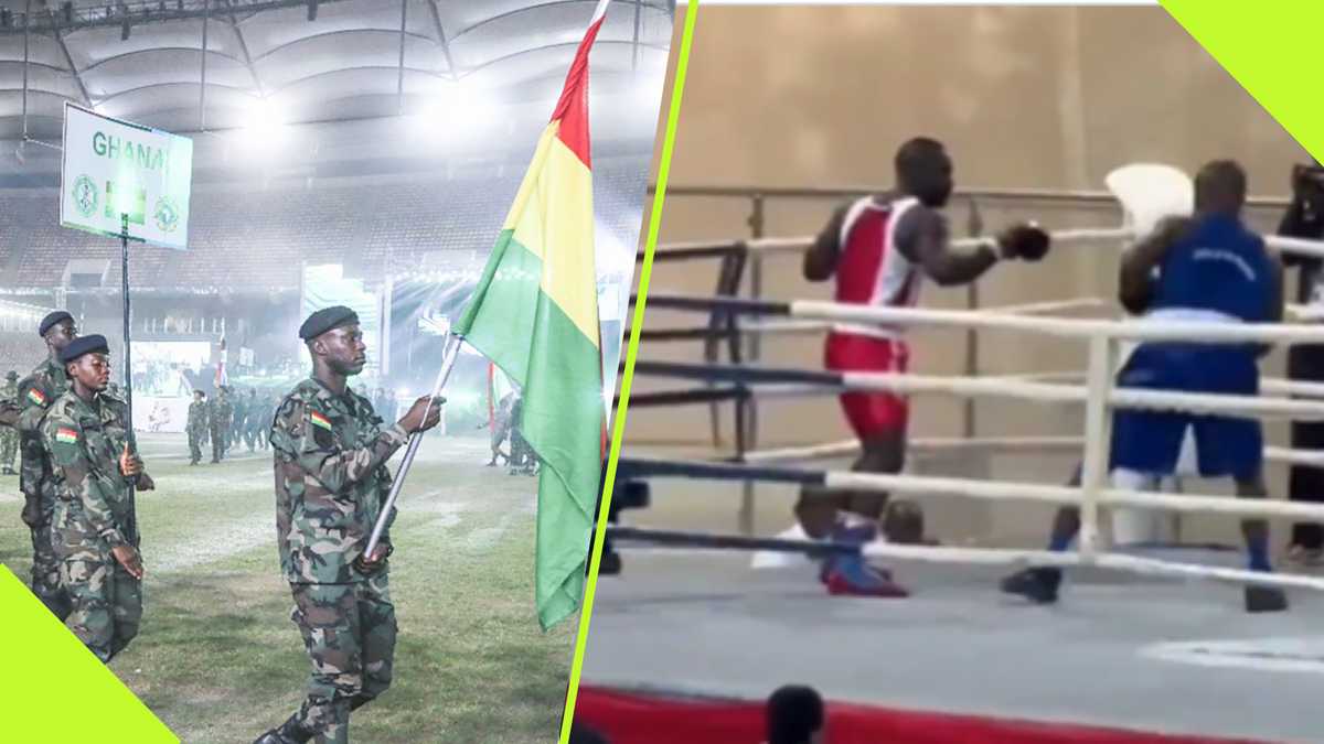 Africa Military Games: Ghanaian Boxers Dazes Nigerian With Two Heavy Punches, Video