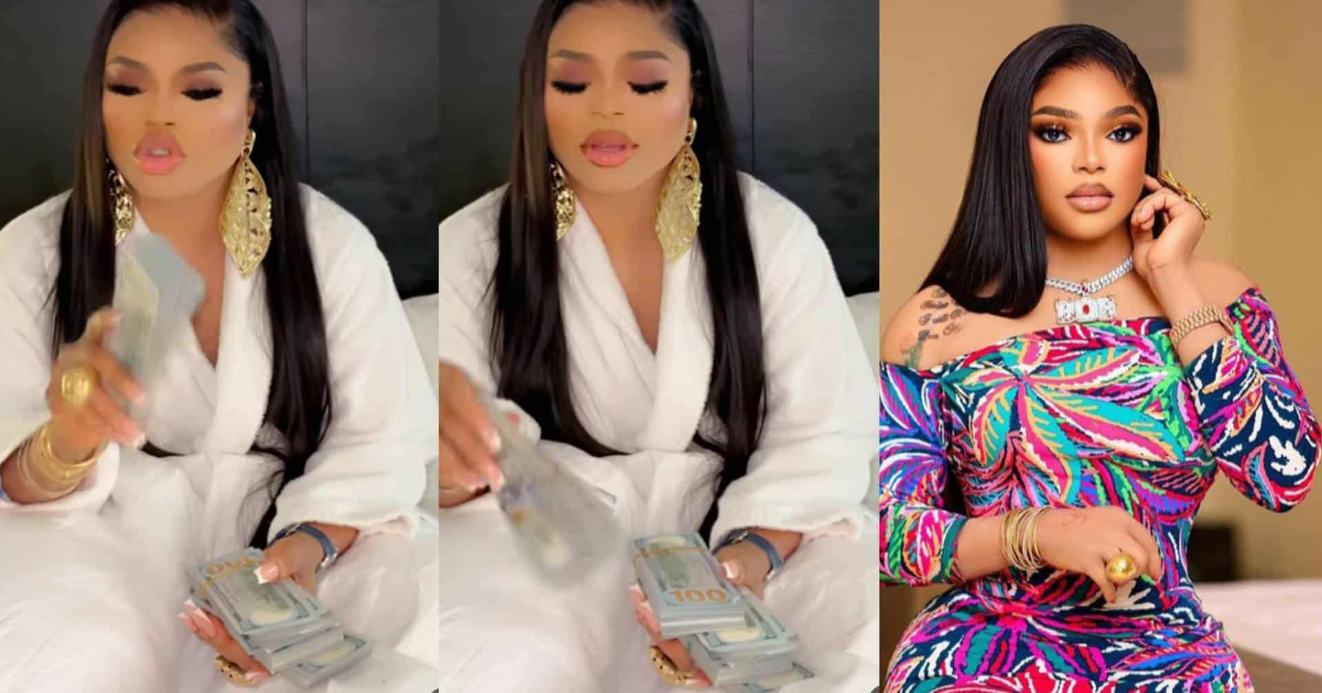 Bobrisky reacts as he's accused of 'renting' dollars to flaunt, one day after moving abroad