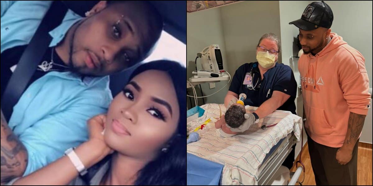 Davido’s cousin B-Red announces birth of his second child with wife, Faith