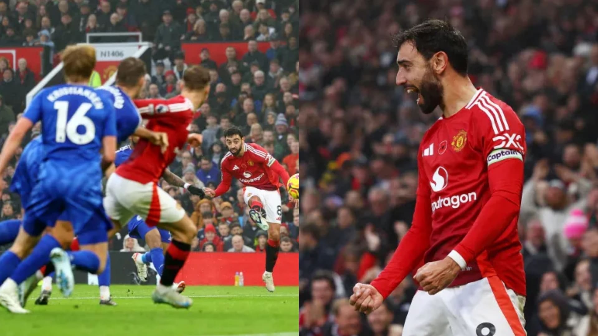 Fernandes shines as Man United beat Leicester 3-0 in Van Nistelrooy’s final game