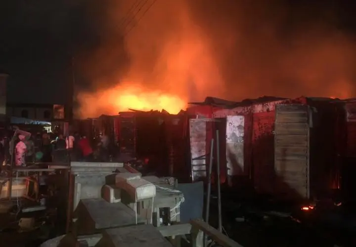 Fire destroys shops with goods worth millions in Lagos market