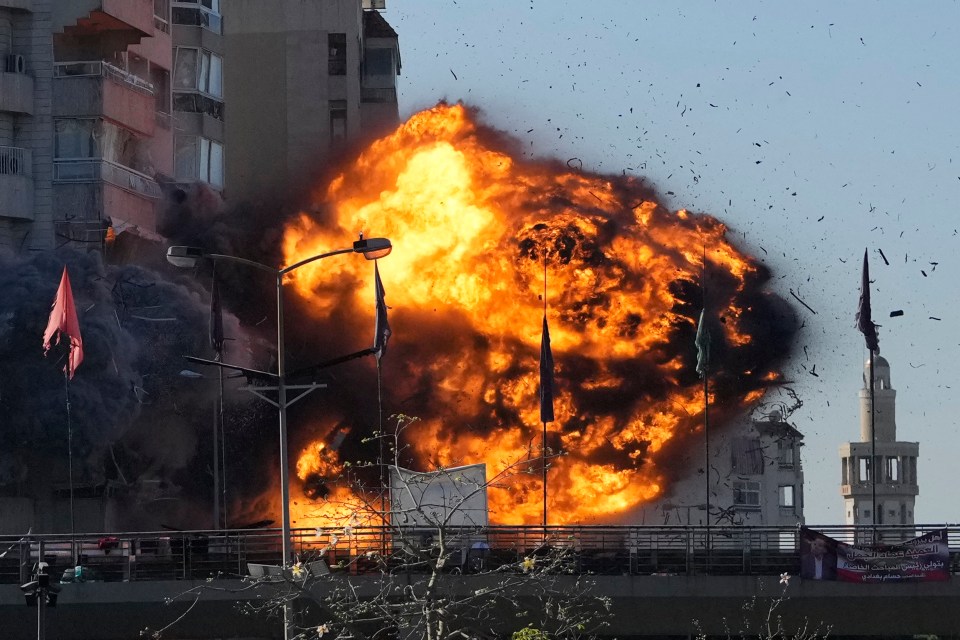 Thick smoke and flames erupt from an Israeli airstrike on Tayouneh, Beirut, earlier this month