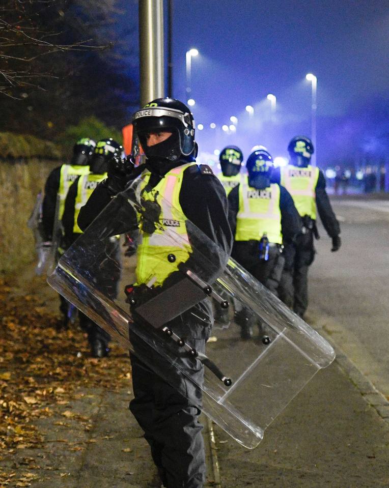 Violent scenes erupted across Edinburgh last night