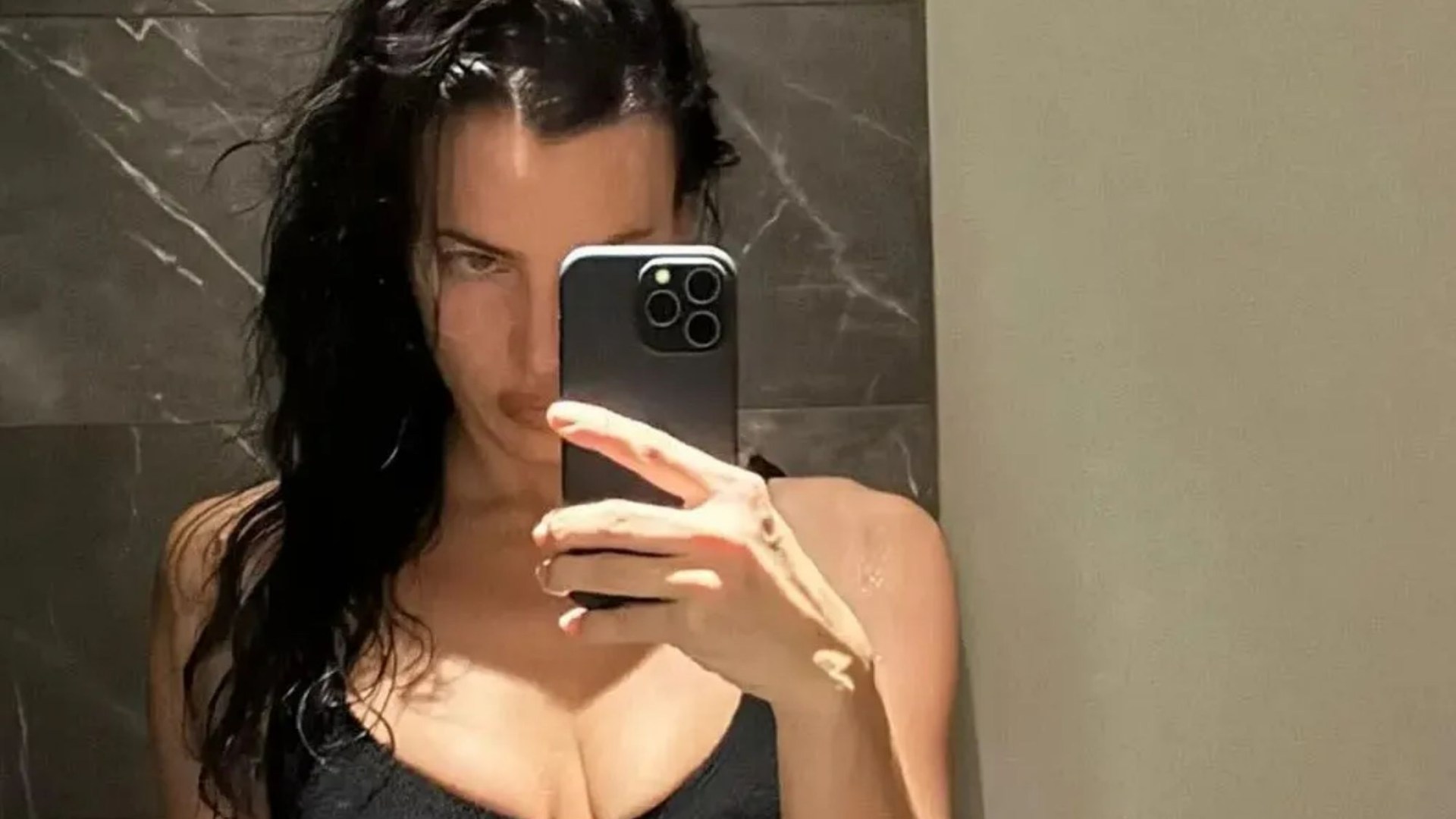 Irina Shayk, 38, shows off her sensational figure in black bikini after relaxing in sauna