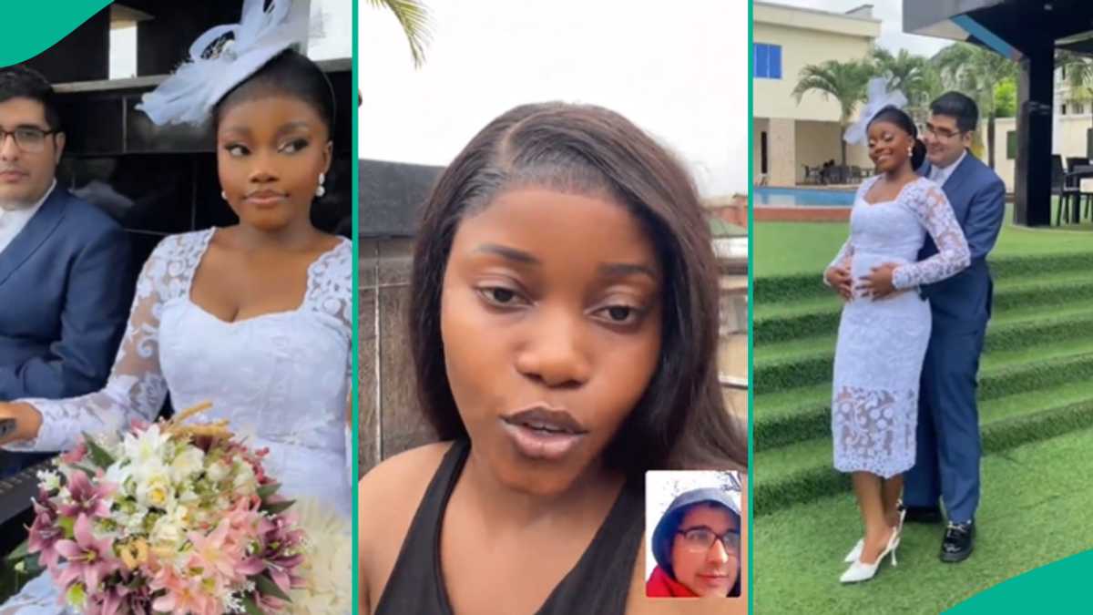 Nigerian Lady in Long Distance Relationship Finally Marries Her Oyinbo Lover, Shares Wedding Video