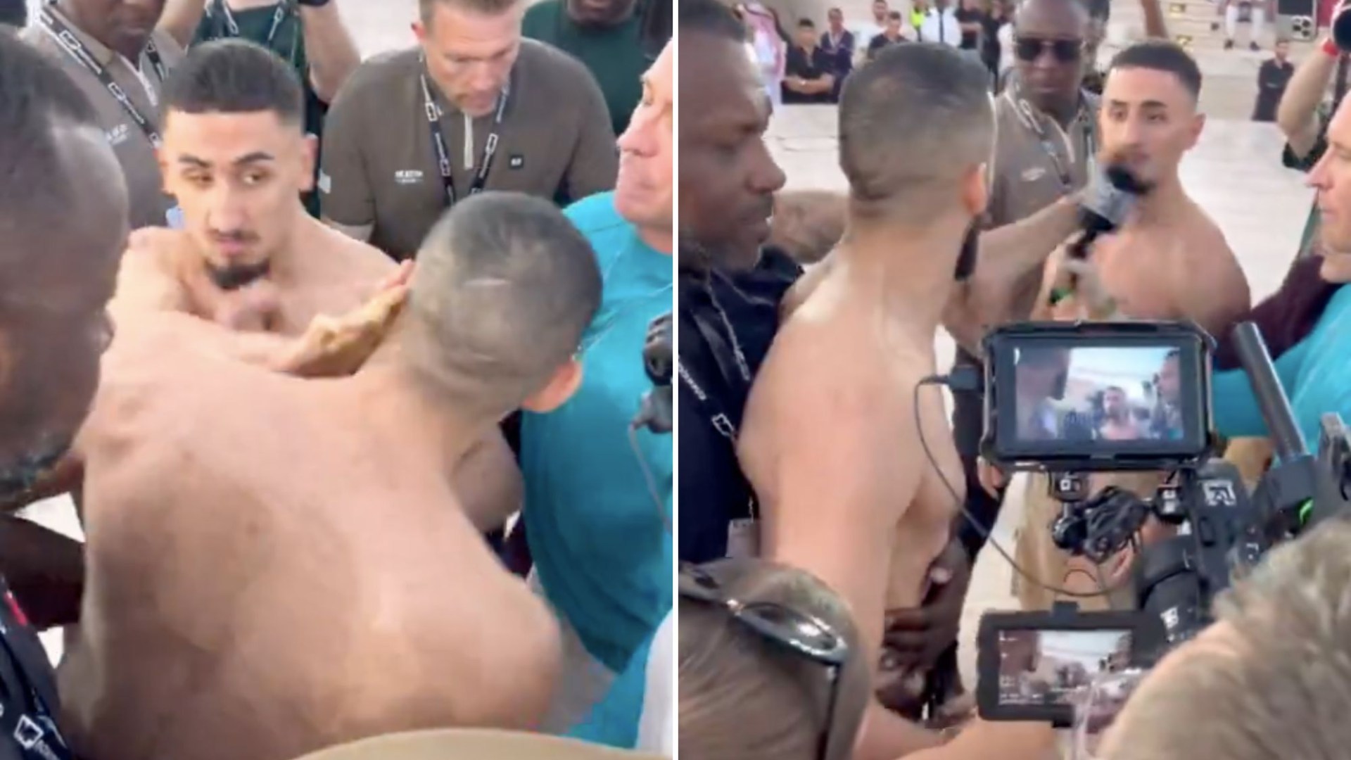 Watch moment Misfits Boxing weigh-in descends into chaos as Slim Albaher SLAPS rival AnEsonGib before Qatar grudge fight