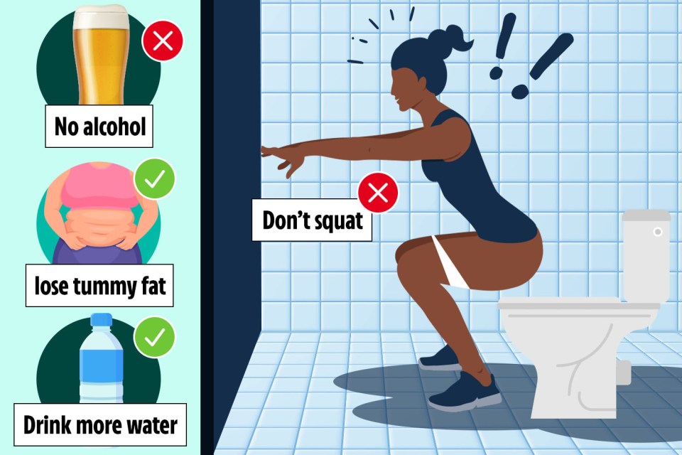 Tips to help train your bladder, including not squatting over the toilet