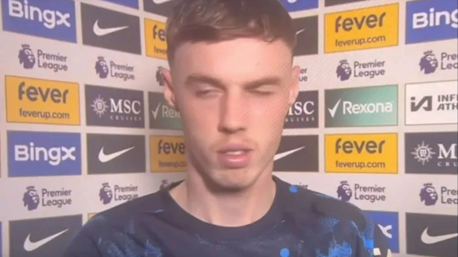 Cole Palmer scowls at reporter's question as fans hail Chelsea star's interviews as 'one of a kind'