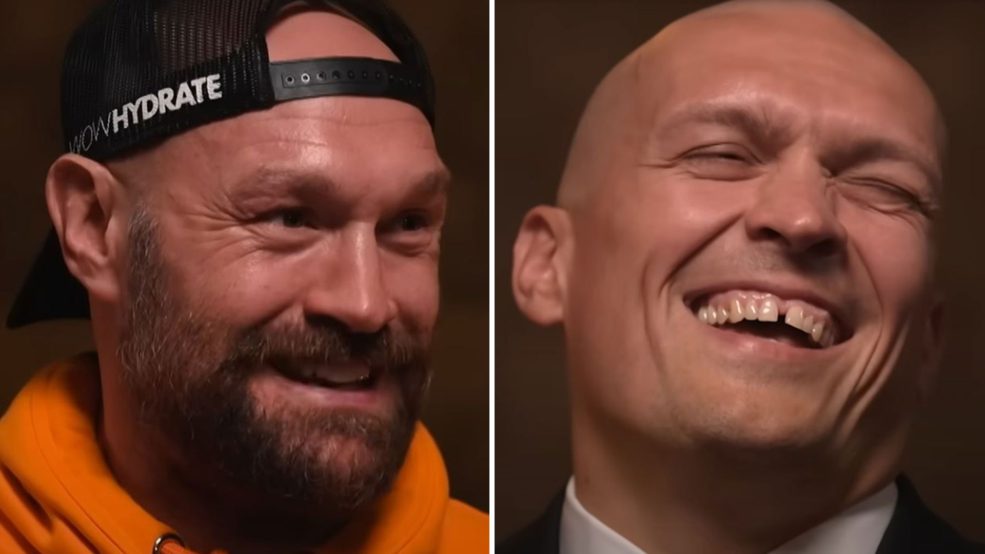 Moment Tyson Fury tells Oleksandr Usyk 'you look like a sexy beast' as heavyweight boxer shows off new look