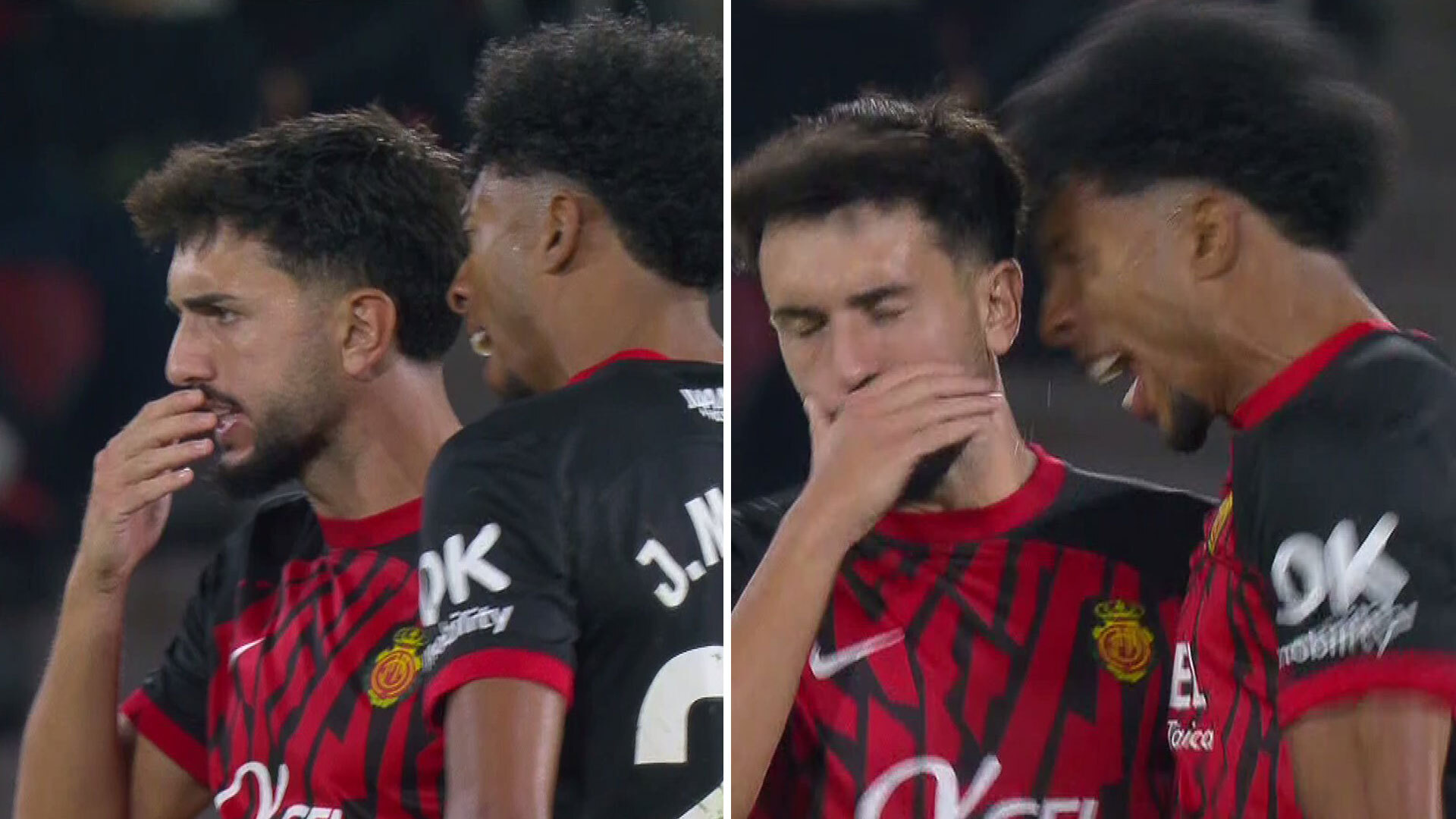 LaLiga star HEADBUTTS and punches team-mate in bizarre scenes during capitulation against Barcelona