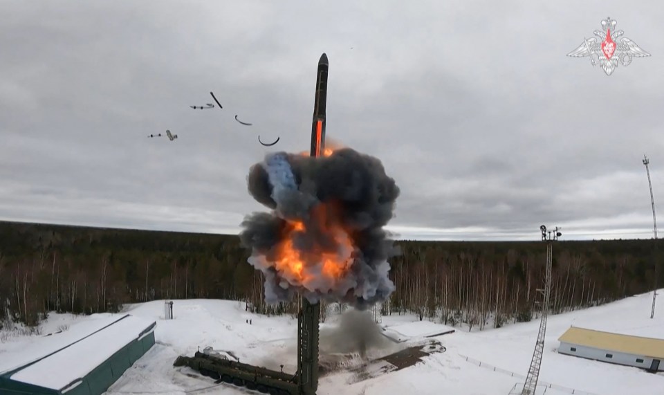 The test firing of one of Putin's ICBM missiles in March this year