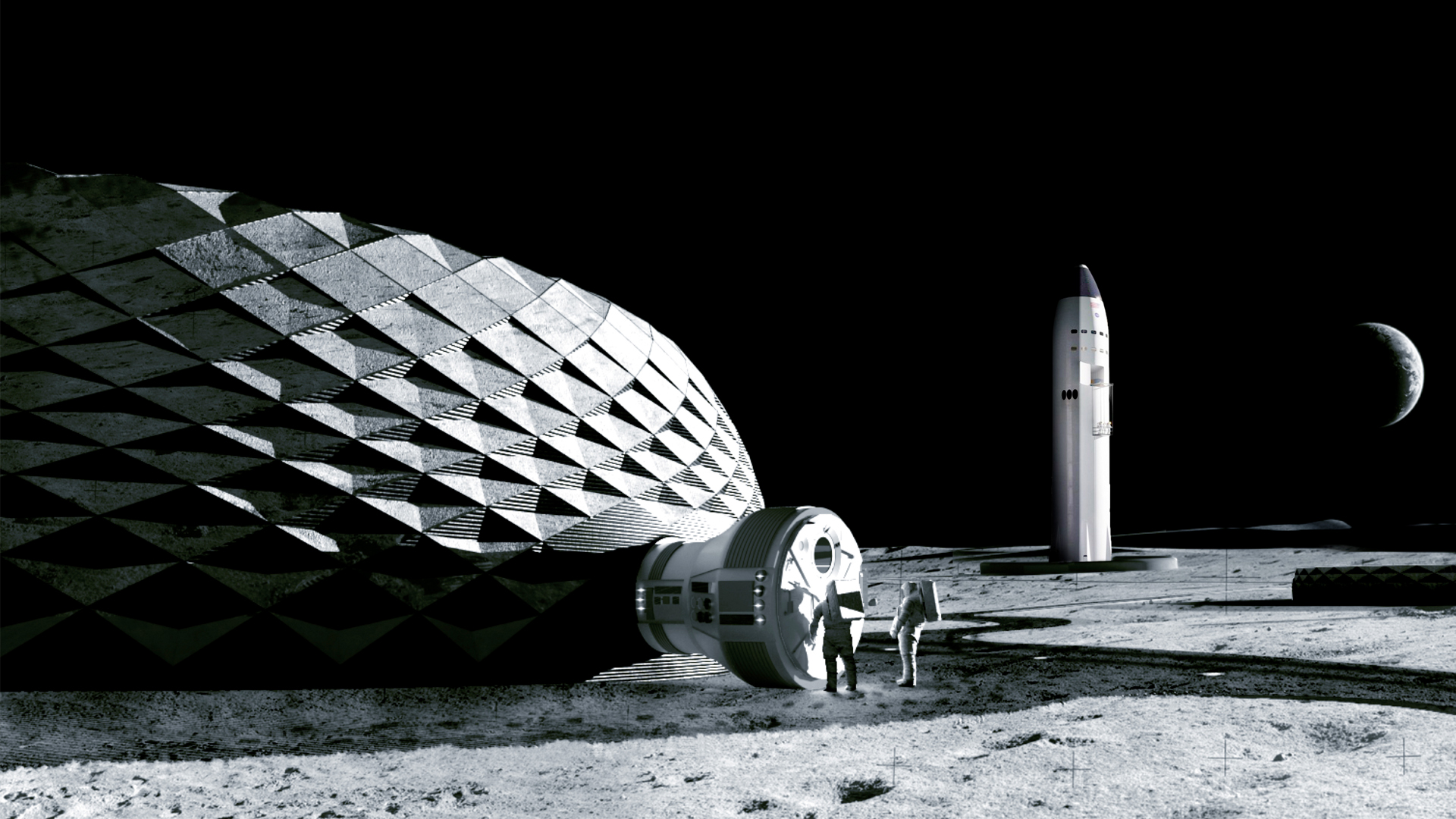 Stunning Nasa-backed space homes that will be ‘printed’ by giant robots so humans can live on brutal Moon surface