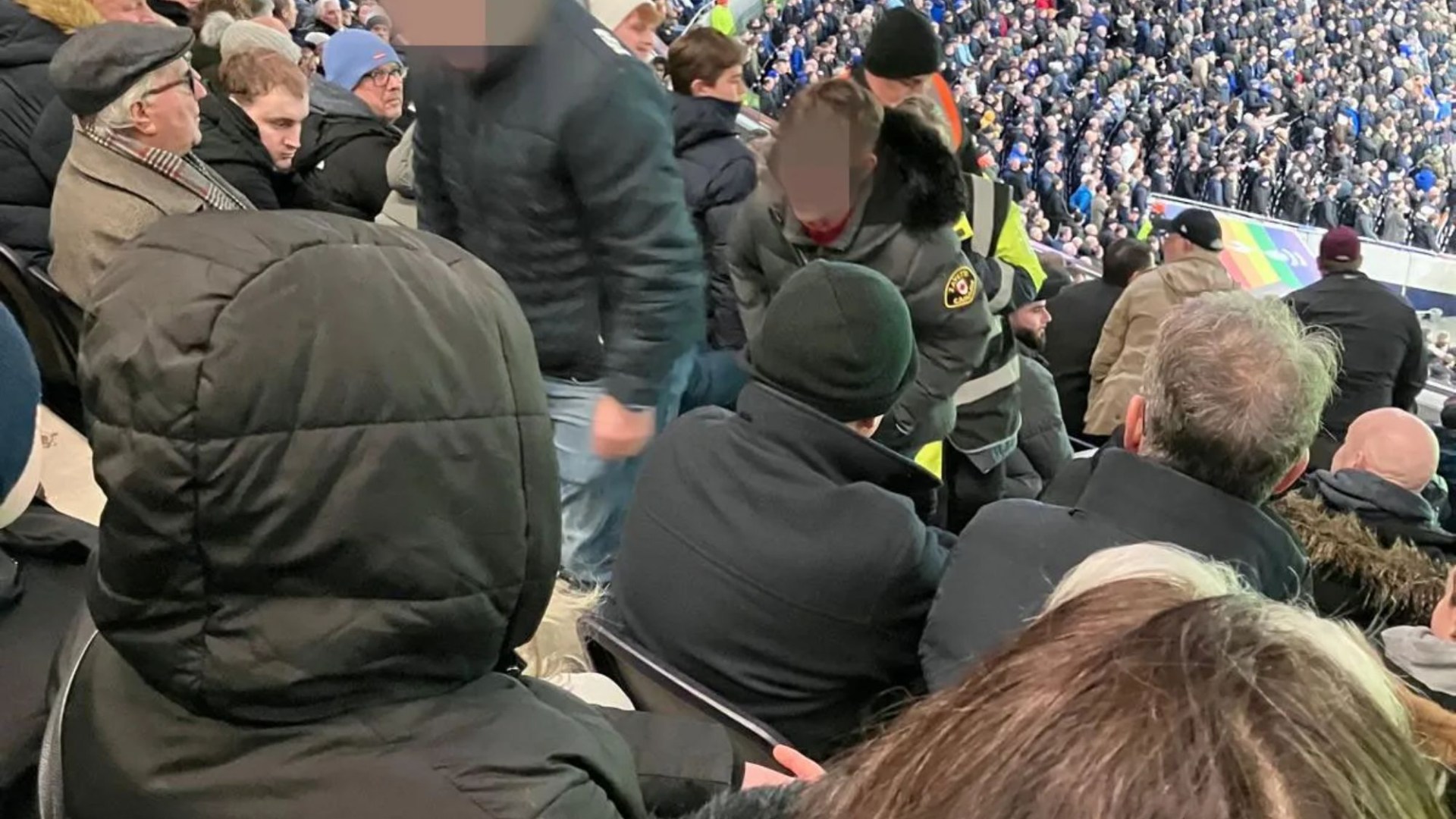 Chelsea fans escorted out of Tottenham Hotspur Stadium after celebrating Jadon Sancho goal