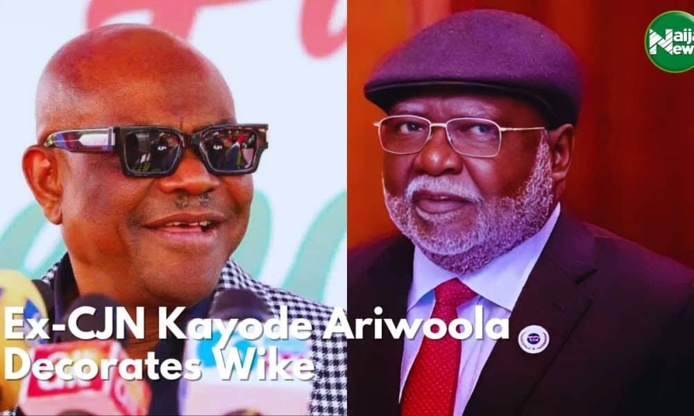 Ex-CJN Kayode Ariwoola Decorates FCT Minister, Nyesom Wike