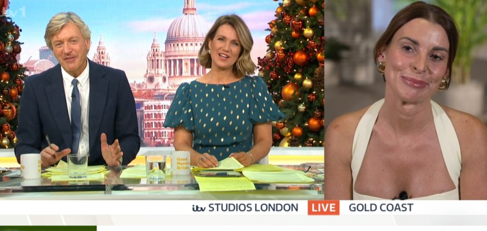 She appeared live on Monday's Good Morning Britain via a live link to the Gold Coast