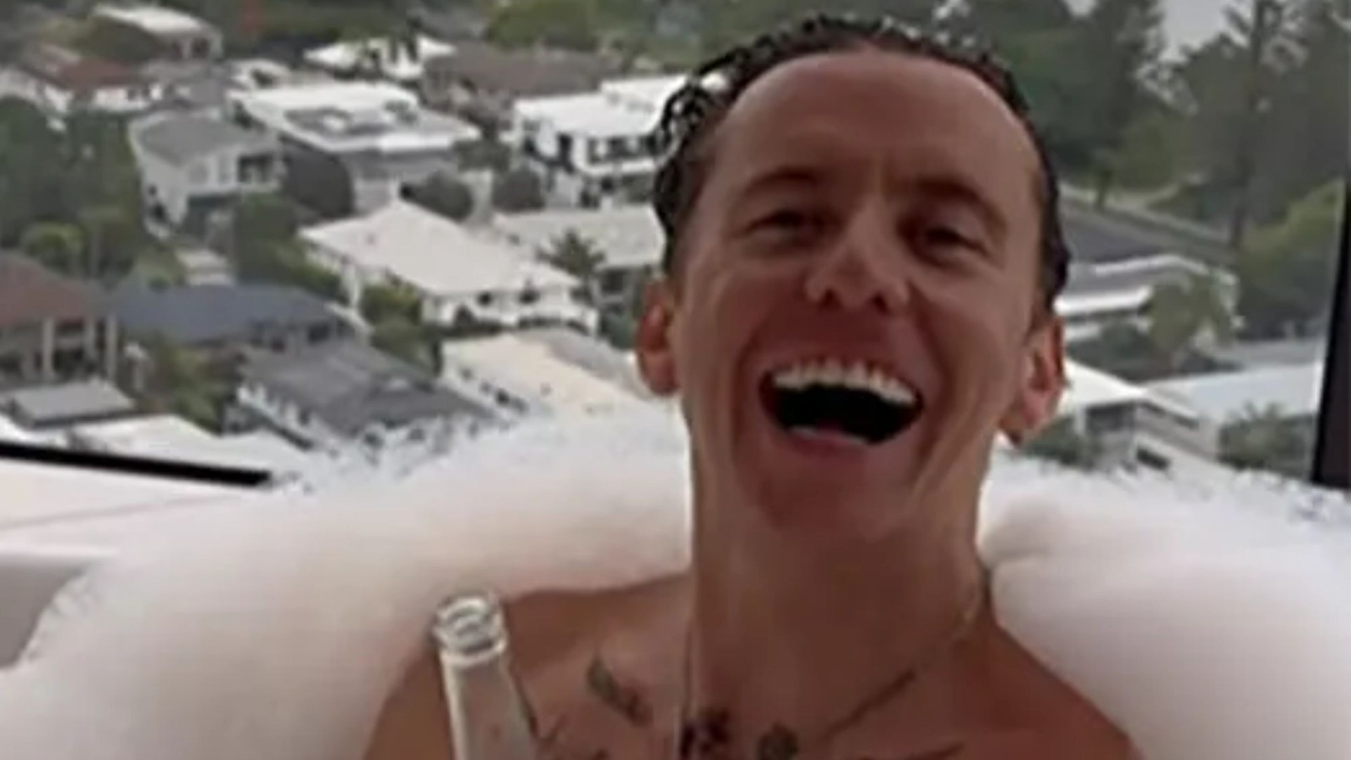 I'm A Celeb star Danny Jones strips off for a bubble bath and makes a cheeky confession after his show win