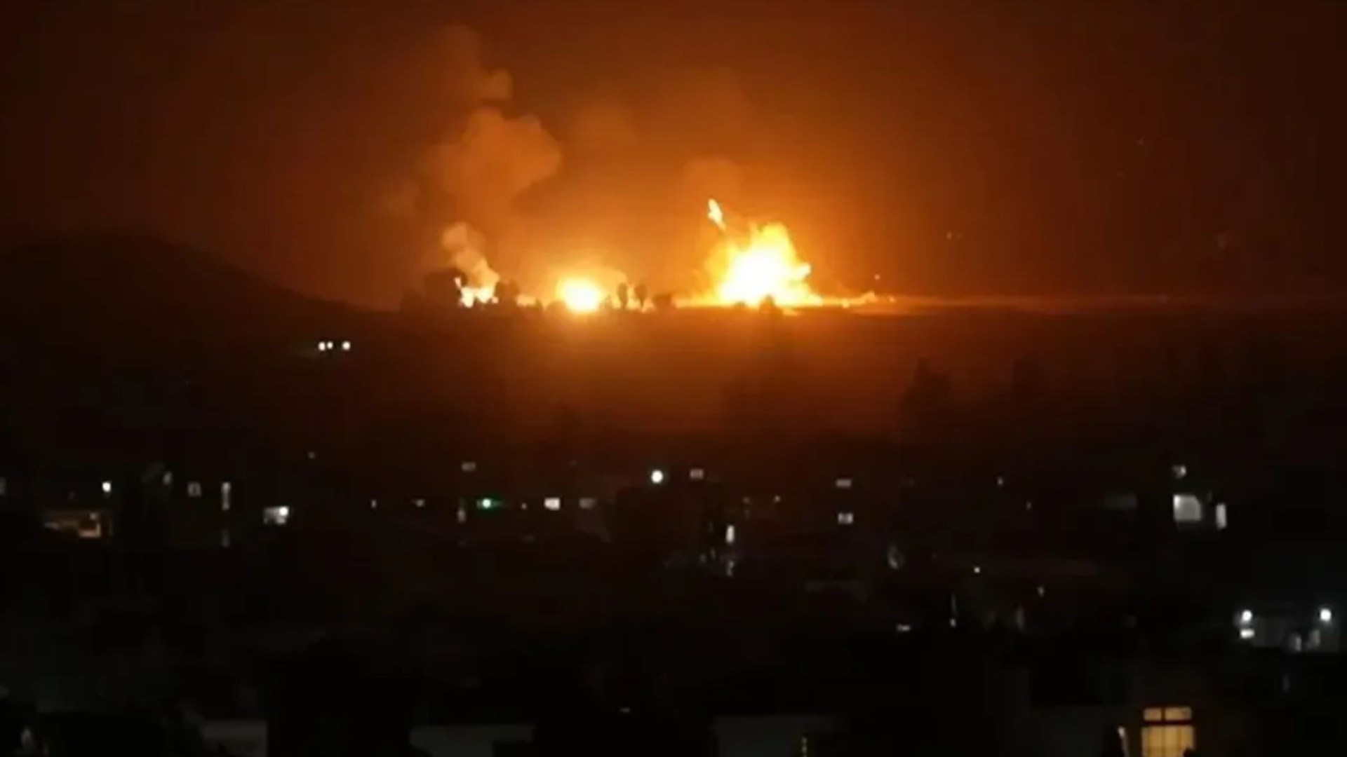 Moment airstrike explosions light up sky over Syria as Israel hits military bases to destroy Assad-regime helicopters