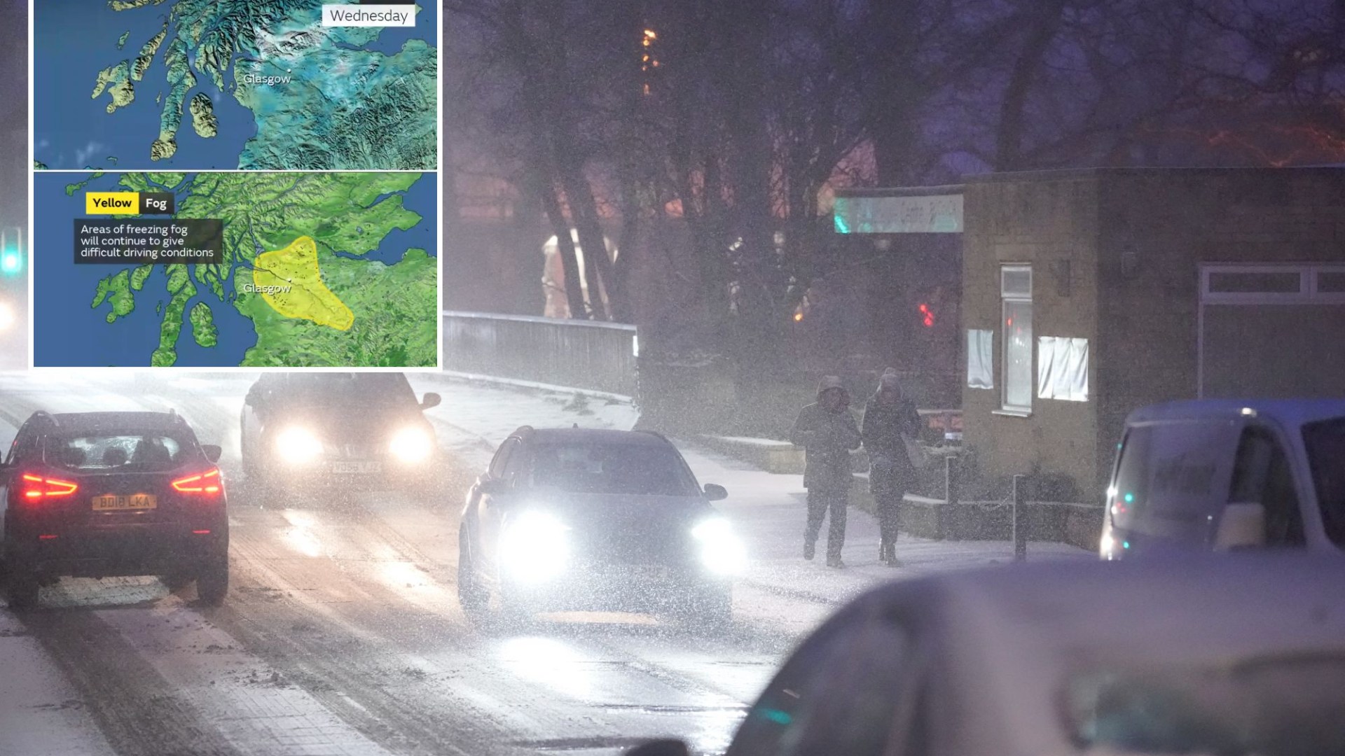 Freezing fog hits in -6C chill with SNOW to fall just before Christmas as Britain reels from Storm Darragh’s carnage