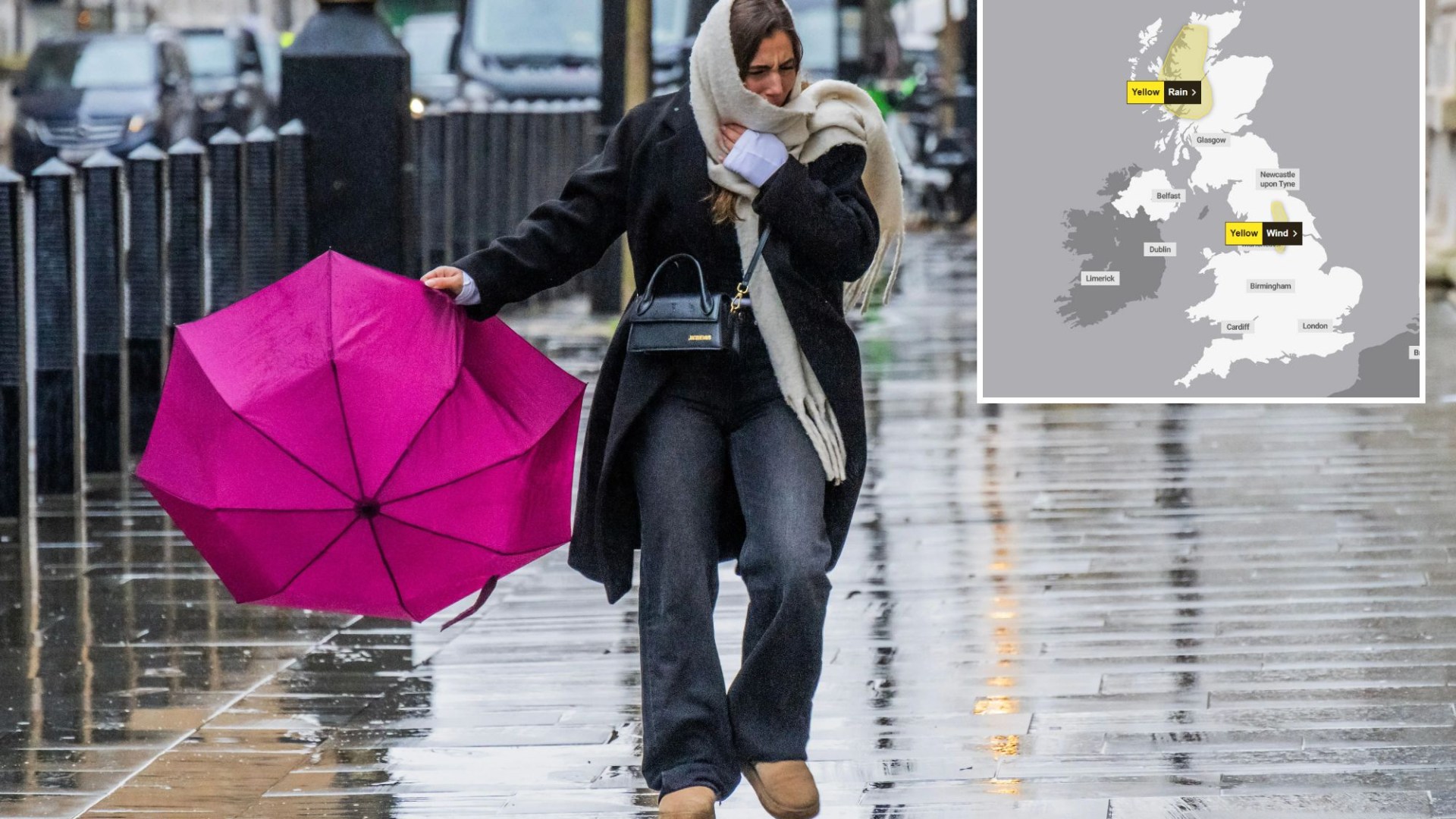 UK weather: Met Office issues yellow warning for heavy downpours lasting three days - and snow is just around the corner