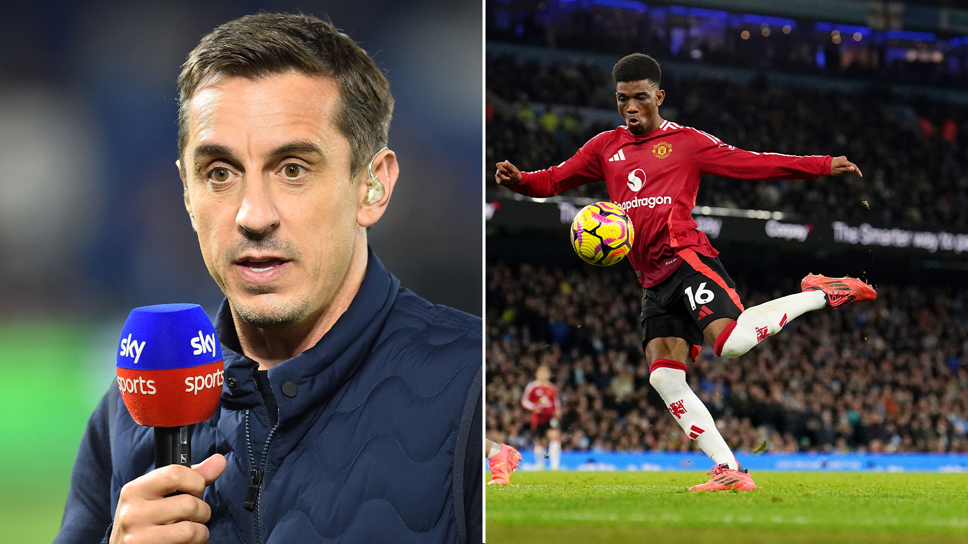 Gary Neville's commentary for Amad Diallo's goal goes viral as Man Utd legend has another Torres goalgasm moment