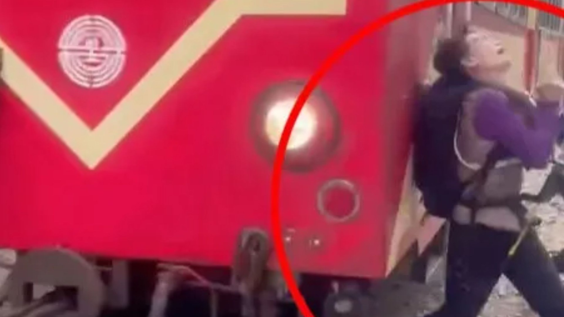 Shocking moment oblivious tourist is hit by train while taking selfie in front of screaming onlookers in Taiwan