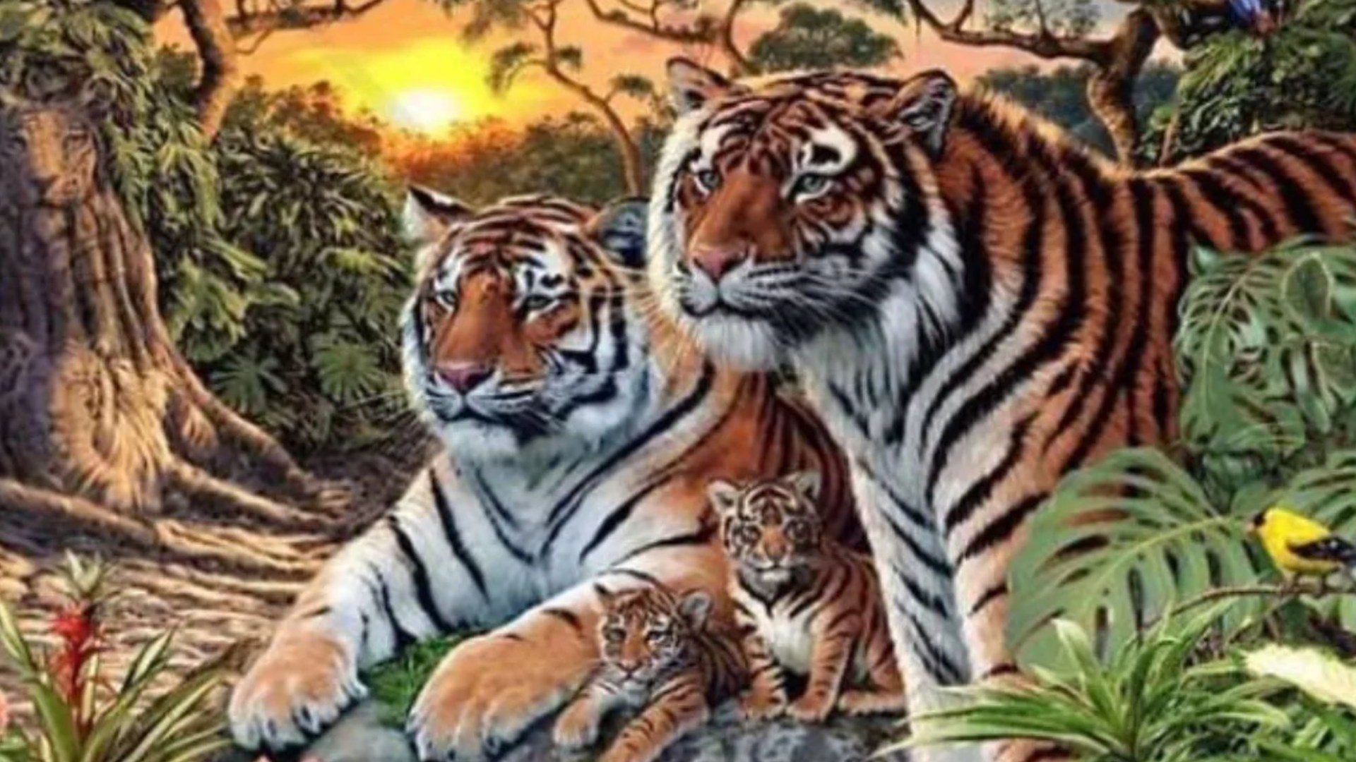 Only people with the sharp eyes of a top hunter can find the 16 tigers hiding in this illusion in just 9 seconds