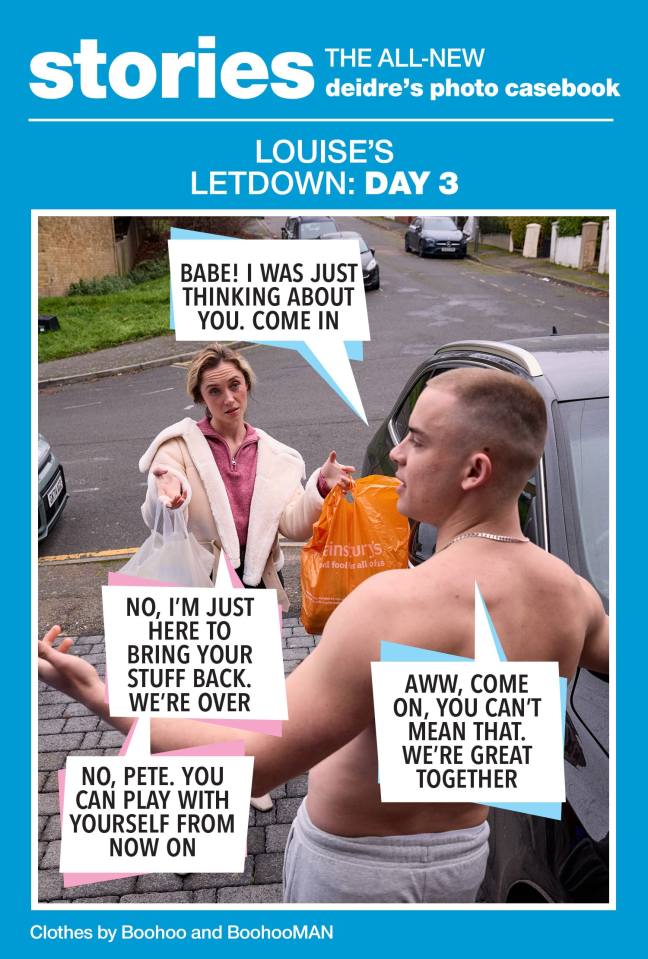 Louise's Letdown: Day 3 photo casebook page.