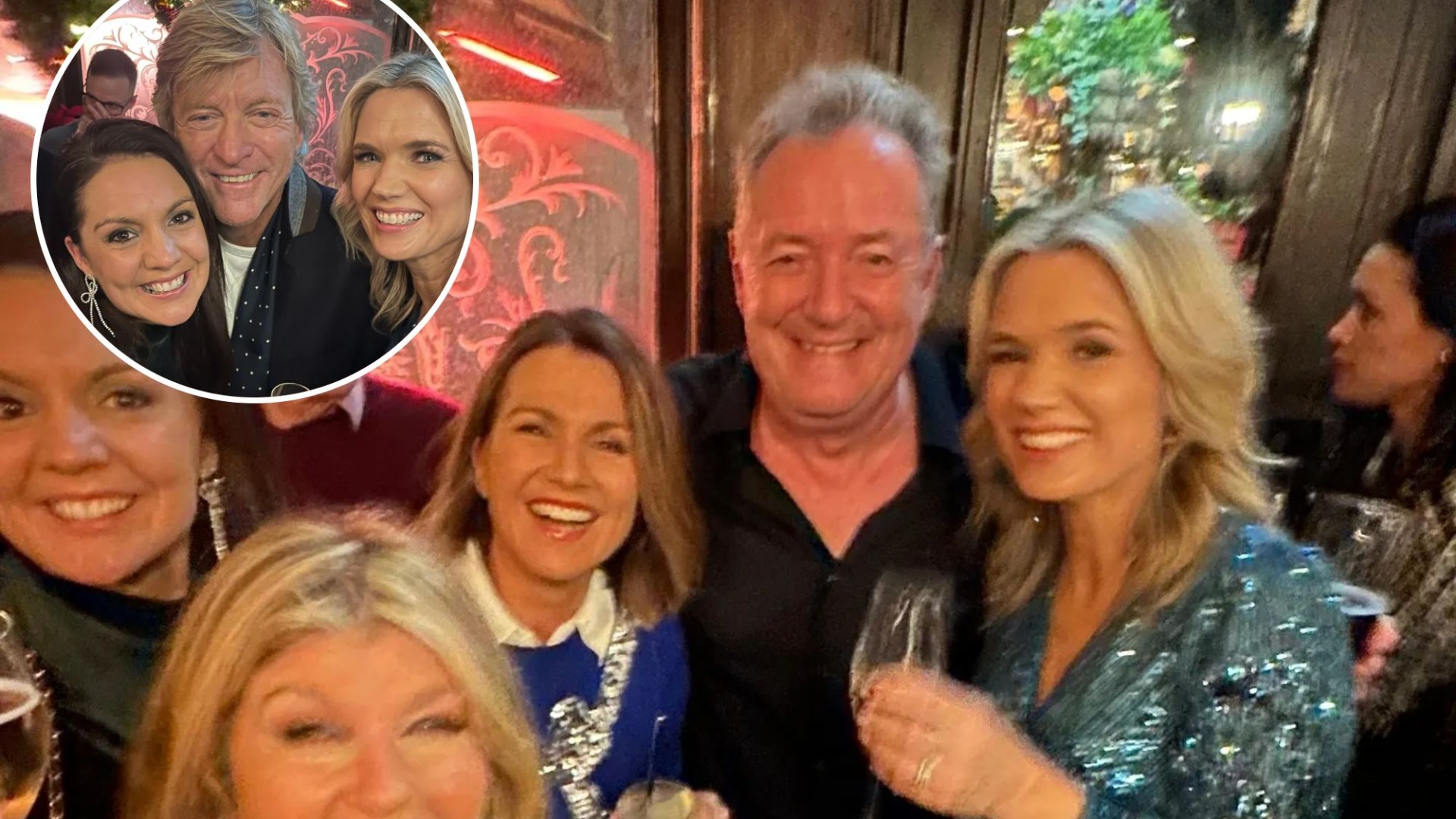 Pies Morgan reunites with GMB co-stars including Susanna Reid Reid and Kate Garraway as he throws boozy Christmas party