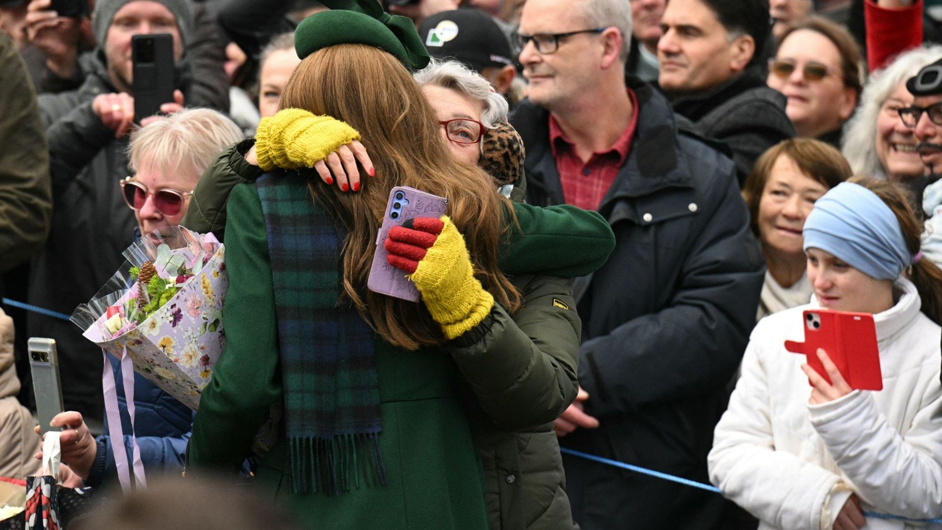 I shared an emotional 'tight squeeze' hug with Kate after we spoke about our shared cancer shock - her embrace was a joy