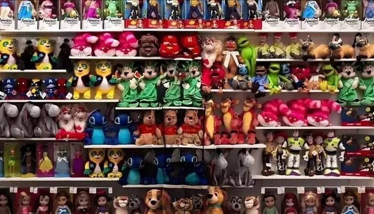 You have the eyes of a hawk if you can spot the hidden man in this toy aisle in less than 10 seconds