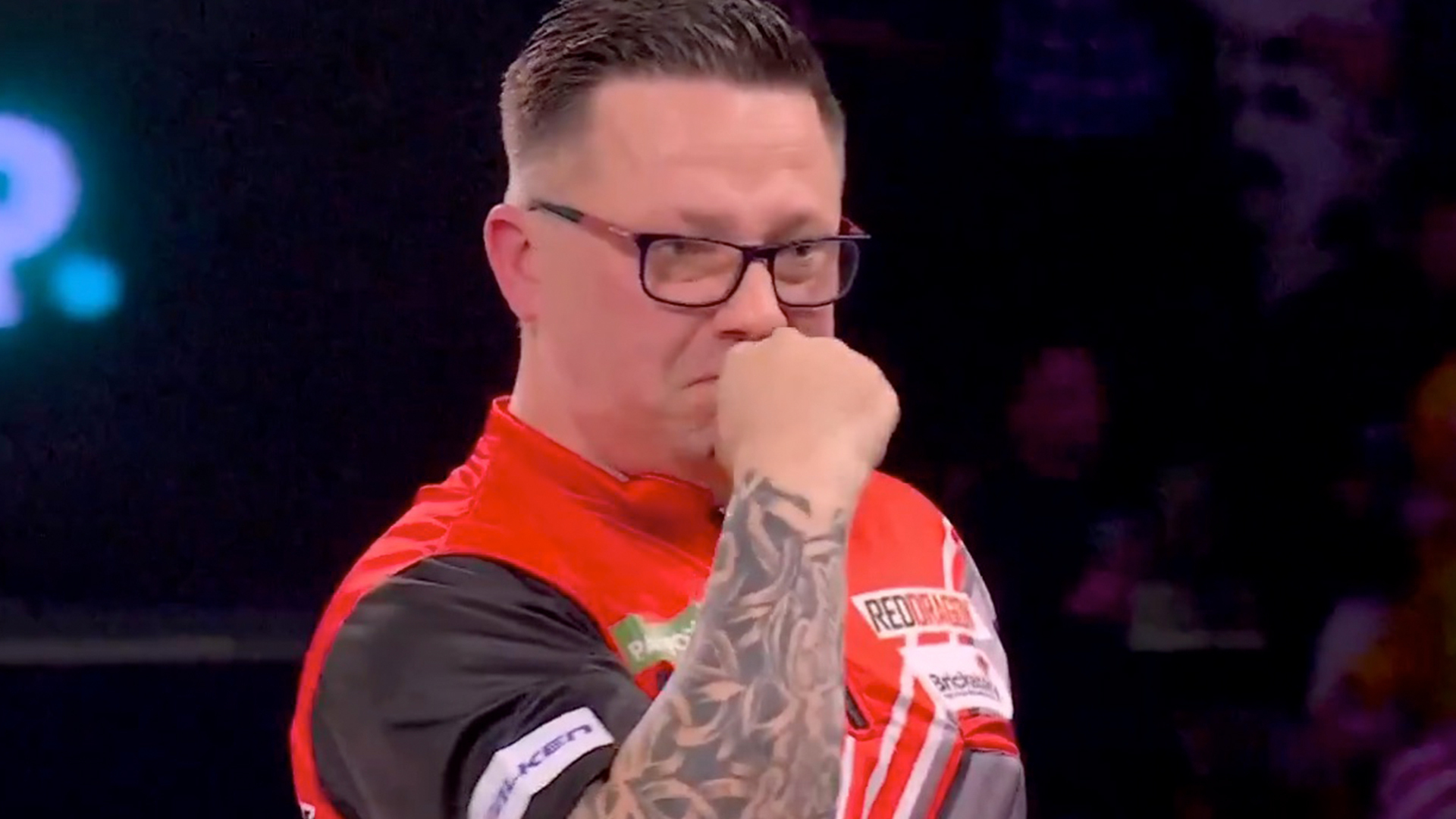 Darts journeyman and Iceland delivery driver fights back tears as he retains tour card with biggest win of his life