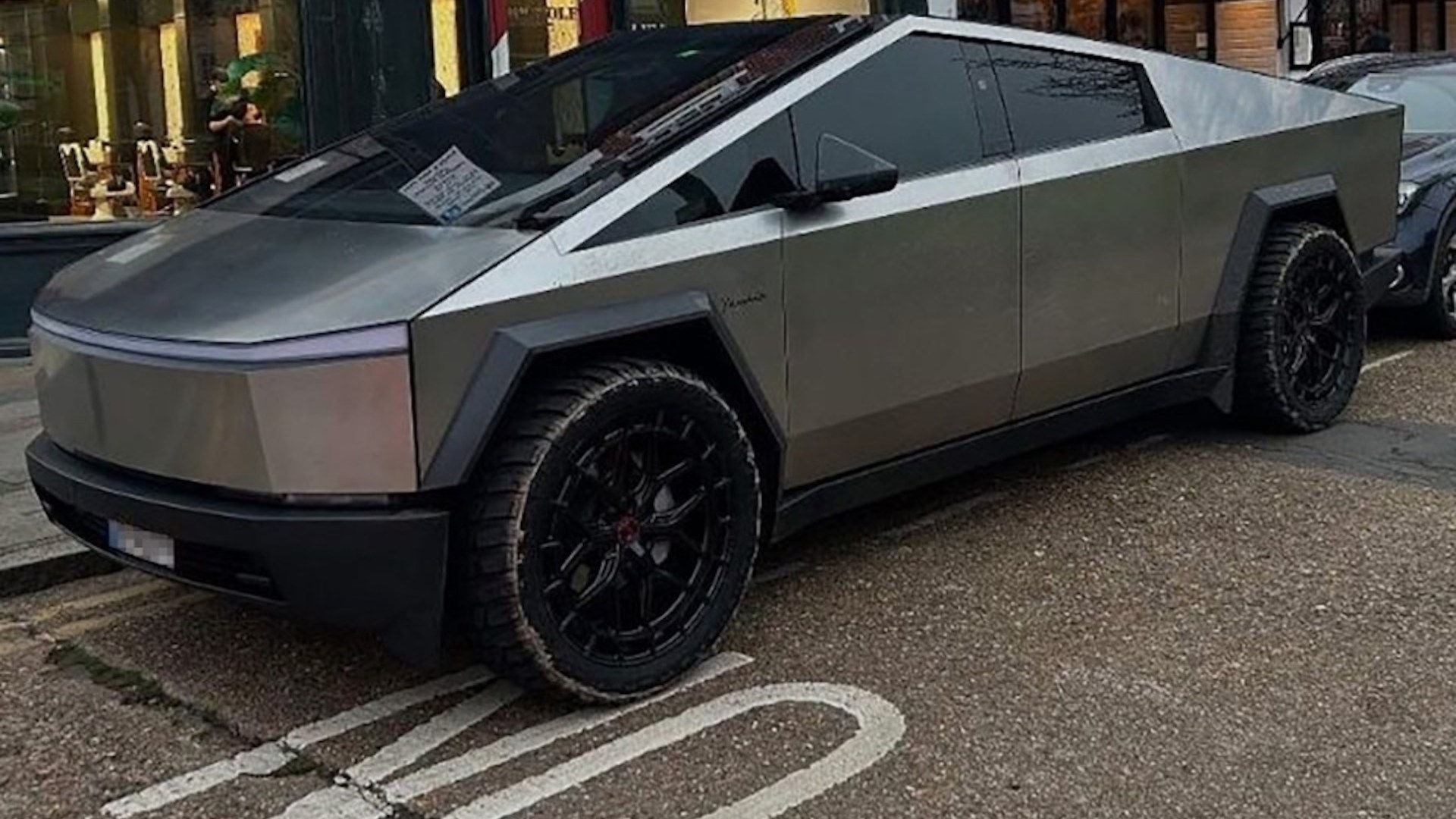 Monster £60k Tesla Cybertruck weighing four TONNES pictured on road in UK for first time