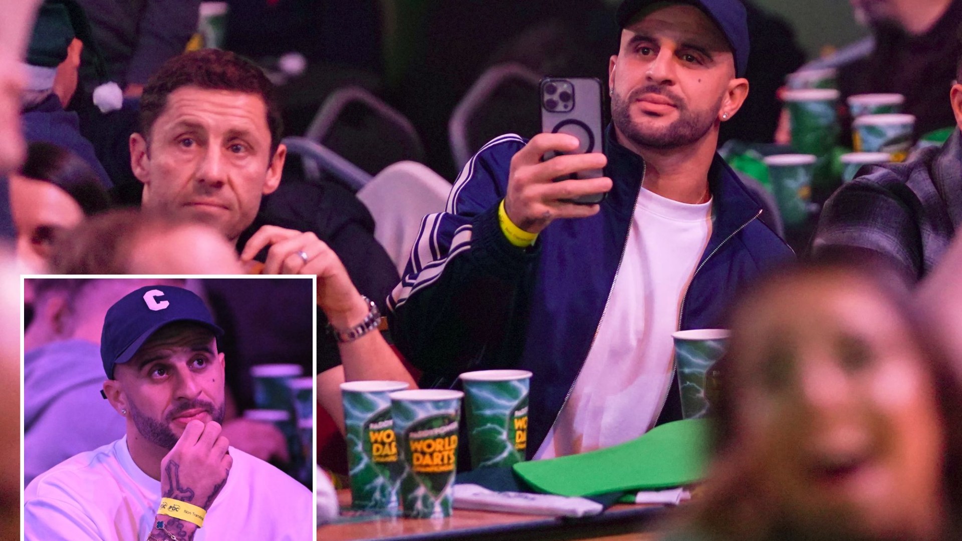 Kyle Walker enjoys night at World Darts Championship after failing to buy Christmas gifts for kids with Lauryn Goodman