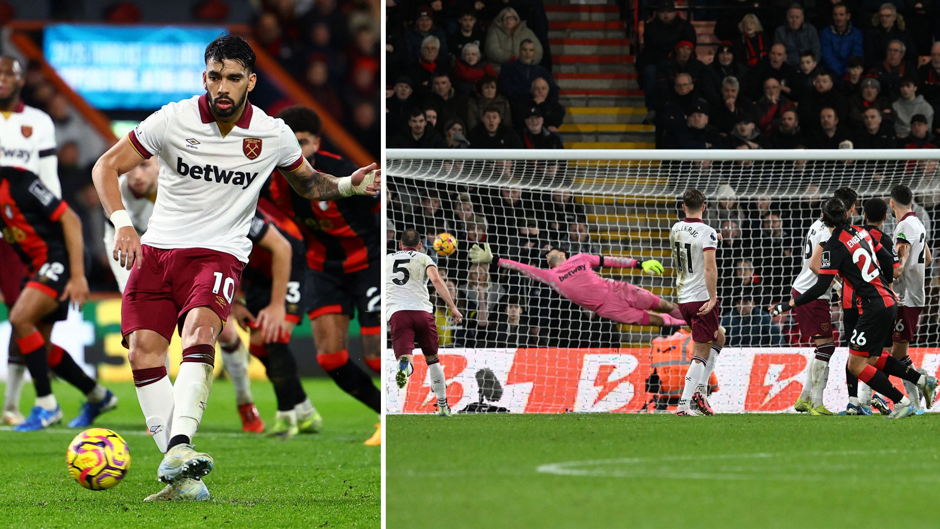 Bournemouth 1 West Ham 1: Late drama on South Coast as Unal stunner cancels out Paqueta's cheeky penalty in frantic tie