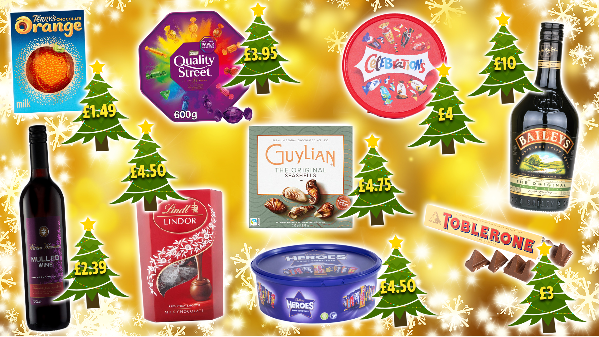 Cheapest supermarket to buy Christmas favourites including Quality Street, Bailey's and Terry's Chocolate Orange