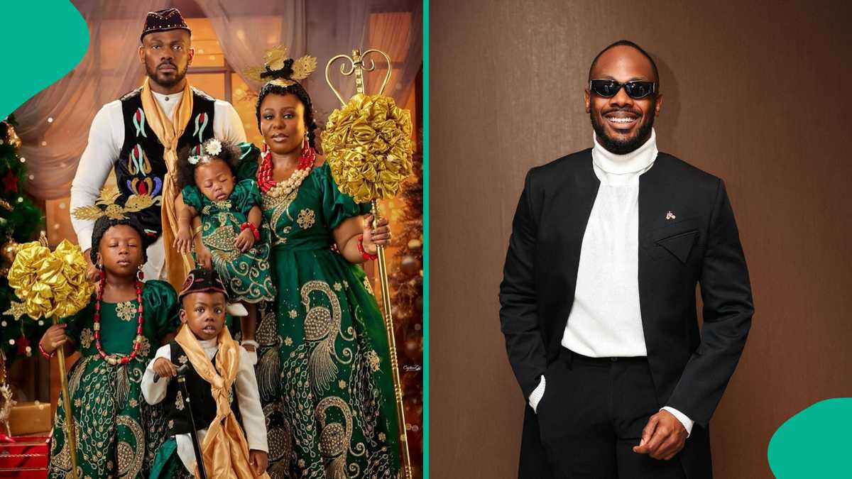 Christmas: Daniel Etim-Effiong, Family Glow In Efik Outfits, Fans React to Photos, "Postcard Goals"