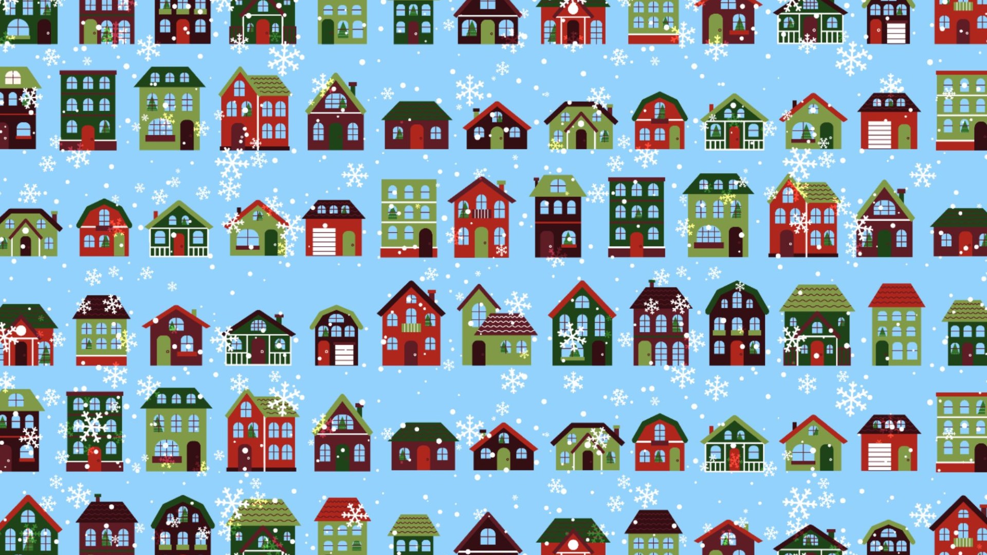 Everyone can see the houses but only those with 20/20 vision can spot the missing Christmas tree