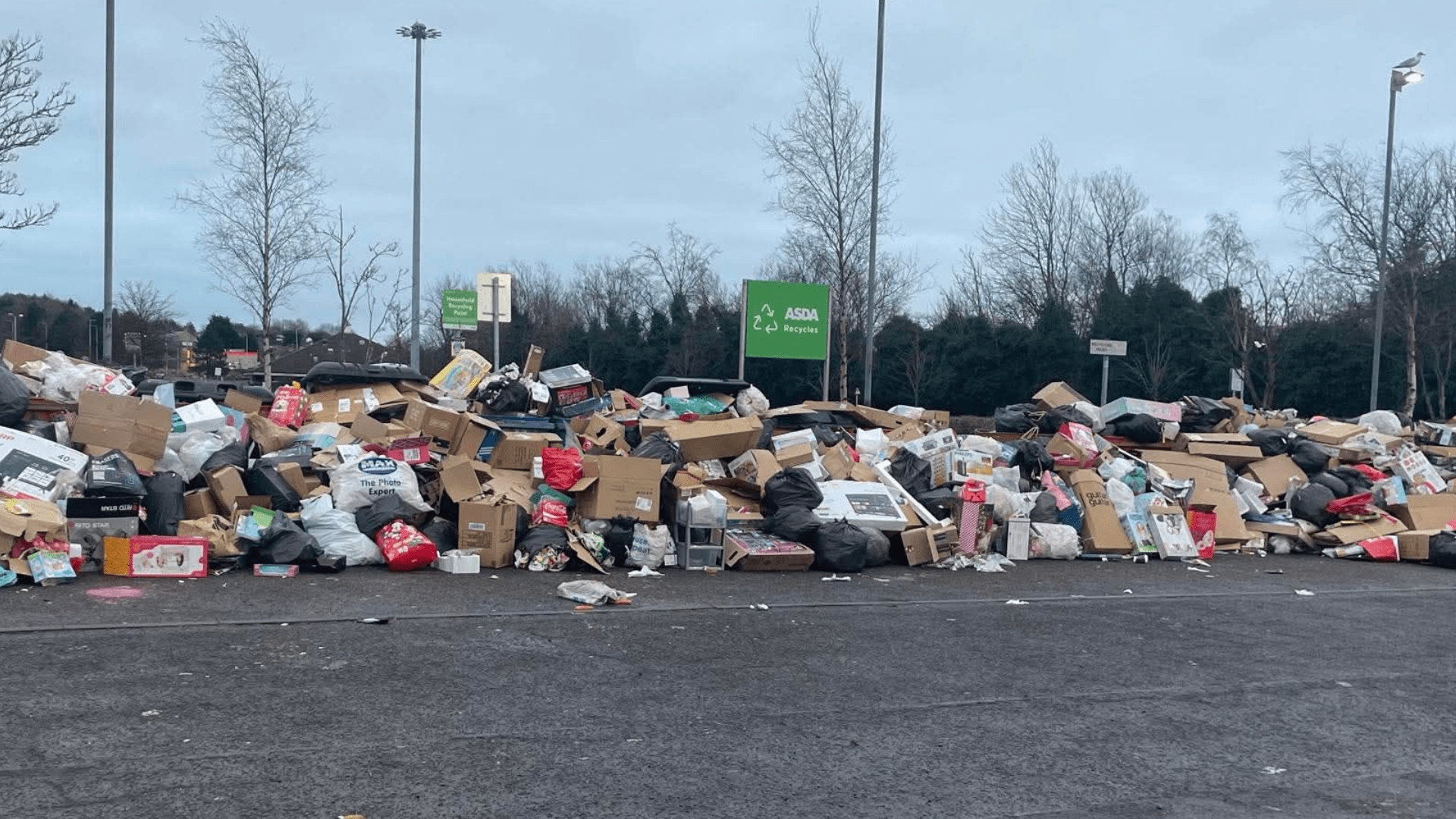 Festive fly-tippers slammed for dumping mountains of rubbish at Scots Asda