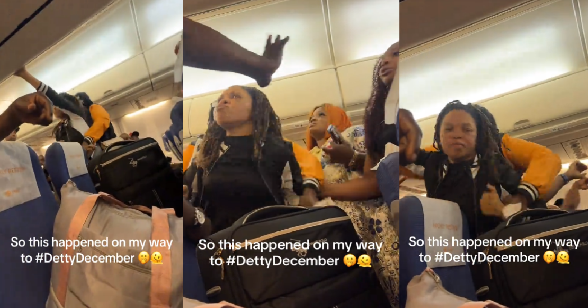 Ladies F!ght Overhead Bin On Delayed Flight (WATCH)