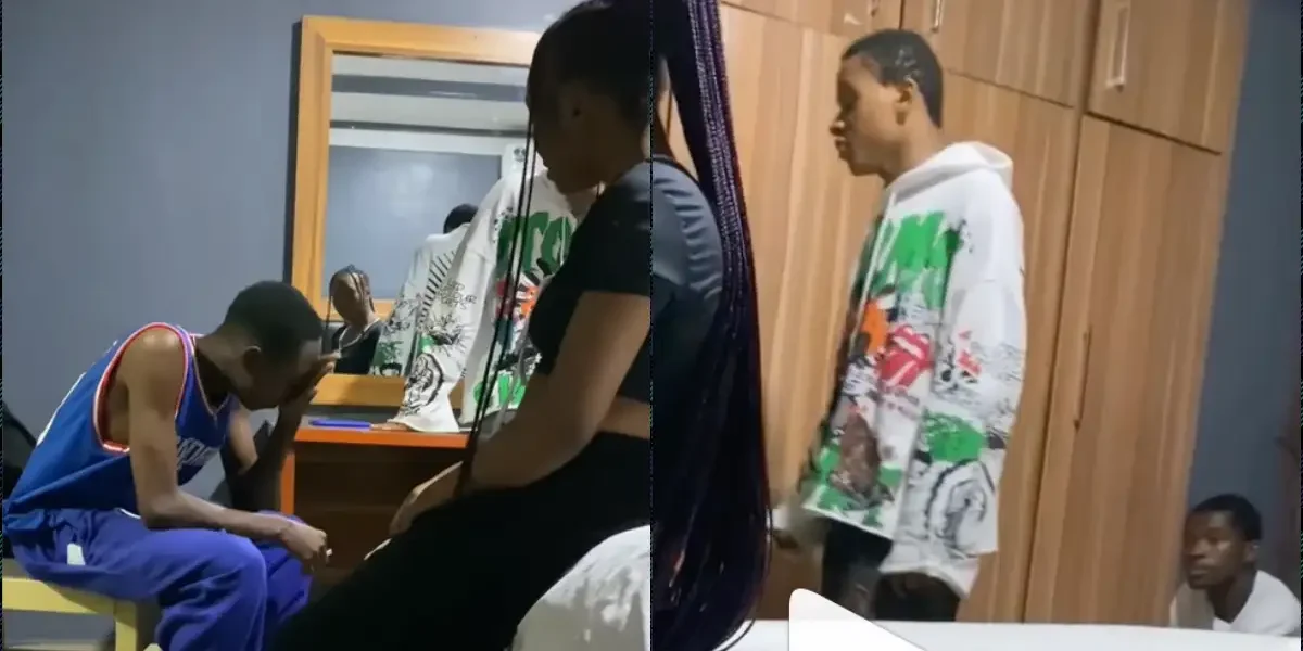 Lady confronted by boyfriend after being caught dating two friends