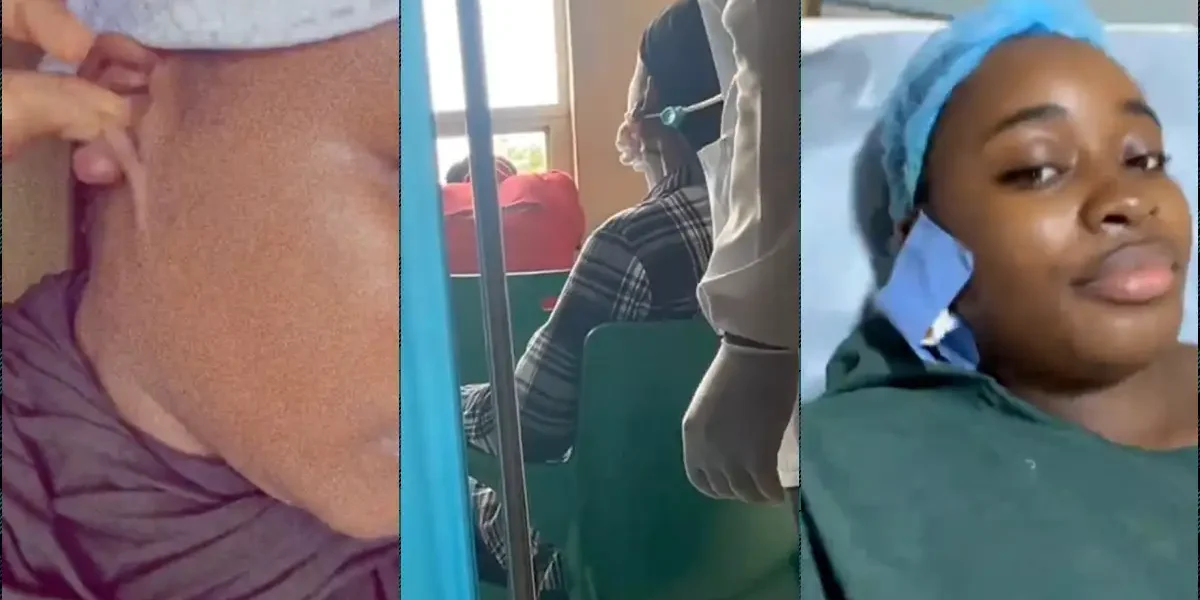 Lady lands in hospital after piercing extra earring hole, battles keloid