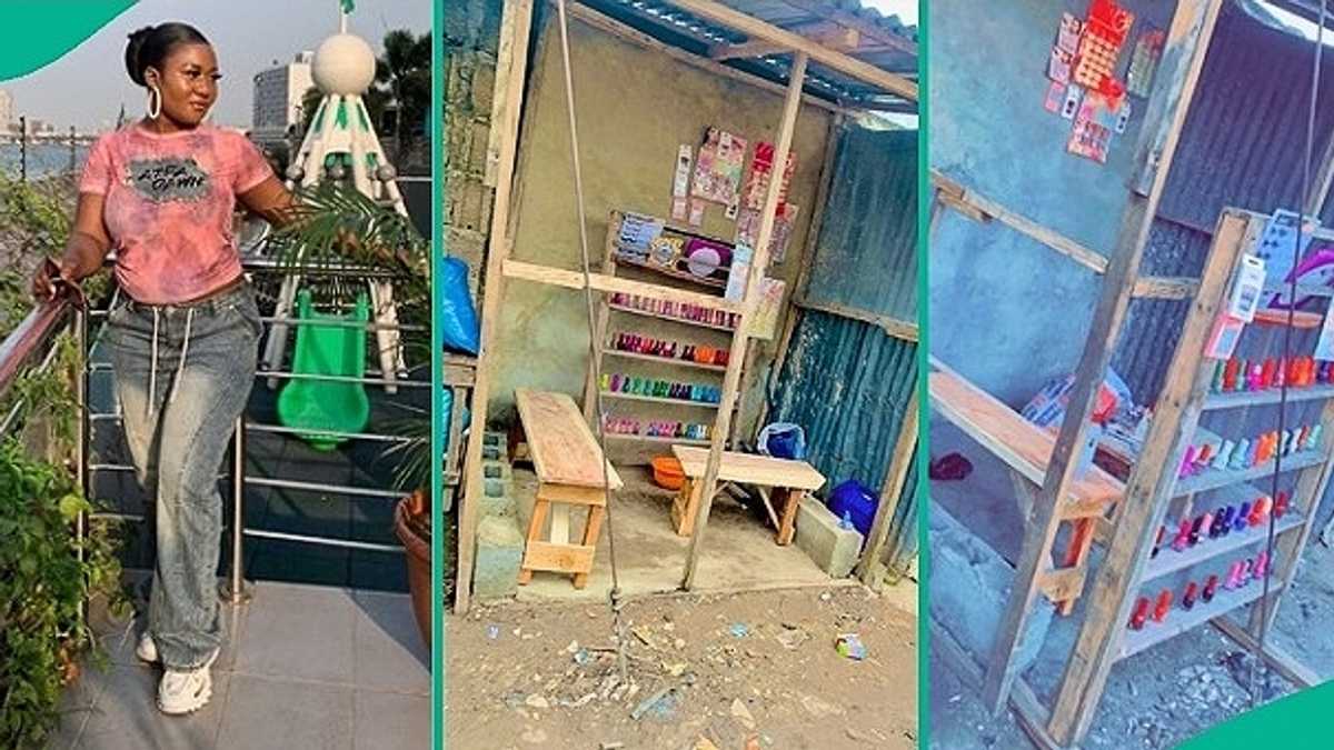 Mixed Reactions as Nail Technician Displays Her Small Wooden Shop, Video Goes Viral on TikTok